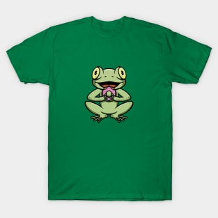 Cute Frog Eating Donut T-Shirt